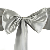 Versatile and Stylish Silver Satin Chair Sashes