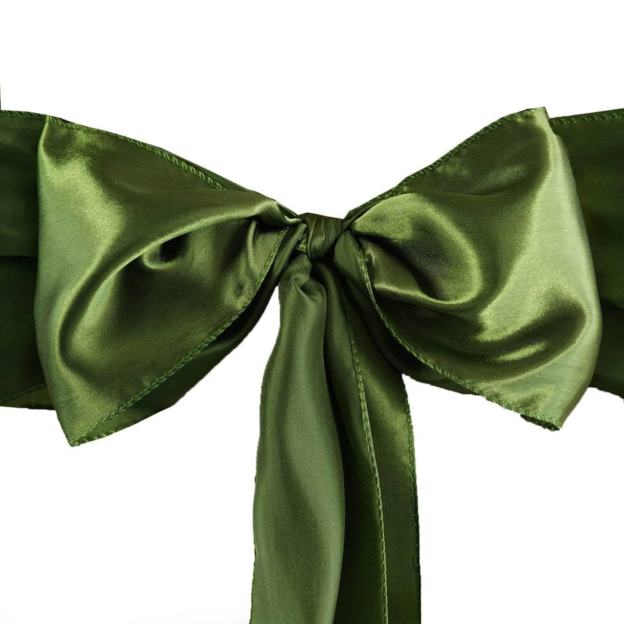 5 pack | 6"x106" Olive Green Satin Chair Sash#whtbkgd