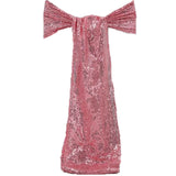 Pink sequin dress with bow detail on a plain background #whtbkgd