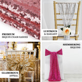 Premium sequin chair sashes in various colors for glamorous event decor.