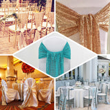 5 Pack | 12"x108" Turquoise Premium Sequin Chair Sashes