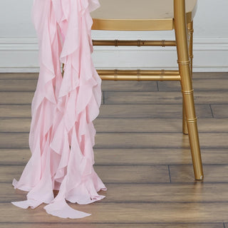 Enhance Your Event Decor with Blush Chiffon Chair Sashes