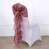 Mauve/Cinnamon Rose Chiffon Curly Chair Sash
