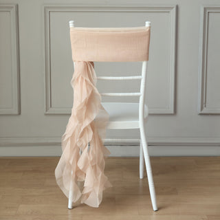 Unleash Your Creativity with the Nude Chiffon Curly Chair Sash