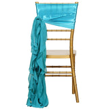 Turquoise Chiffon Curly Chair Sash: The Perfect Finishing Touch