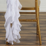 Chiffon WHITE Curly Willow Chair Sashes For Catering Wedding Party Decorations#whtbkgd