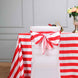 5 Pack | 6" x 108 " | Red & White | Stripe Satin Chair Sashes