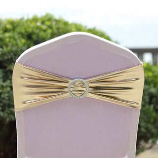 Create a Memorable and Stunning Event with Metallic Champagne Spandex Chair Sashes