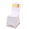 5 pack Metallic Champagne Spandex Chair Sashes With Attached Round Diamond Buckles