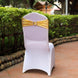 5 pack Metallic Gold Spandex Chair Sashes With Attached Round Diamond Buckles
