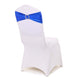 5 pack Metallic Royal Blue Spandex Chair Sashes With Attached Round Diamond Buckles