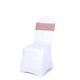 5 Pack | Blush / Rose Gold Metallic Shimmer Tinsel Spandex Chair Sashes