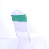 5 Pack | Turquoise Metallic Shimmer Tinsel Spandex Chair Sashes