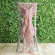 1 Set Dusty Rose Chiffon Hoods With Ruffles Willow Chiffon Chair Sashes