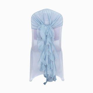 Create a Whimsical Atmosphere with Dusty Blue Chiffon Hoods