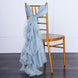 1 Set Dusty Blue Chiffon Hoods With Ruffles Willow Chiffon Chair Sashes