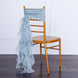 1 Set Dusty Blue Chiffon Hoods With Ruffles Willow Chiffon Chair Sashes