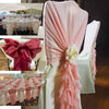1 Set Pink Chiffon Hoods With Ruffles Willow Chiffon Chair Sashes