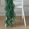 1 Set Hunter Emerald Green Chiffon Hoods With Ruffles Willow Chiffon Chair Sashes#whtbkgd