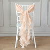 1 Set Nude Chiffon Hoods With Ruffles Willow Chiffon Chair Sashes

