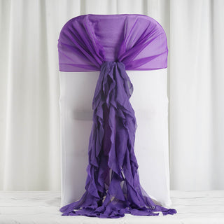 Create a Memorable Event with Purple Chiffon Hoods and Willow Chair Sashes