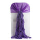 1 Set Purple Chiffon Hoods With Ruffles Willow Chiffon Chair Sashes