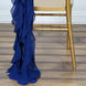 1 Set Royal Blue Chiffon Hoods With Ruffles Willow Chiffon Chair Sashes#whtbkgd