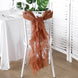 1 Set Terracotta (Rust) Chiffon Hoods With Ruffles Willow Chair Sashes