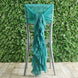 1 Set Turquoise Chiffon Hoods With Ruffles Willow Chiffon Chair Sashes
