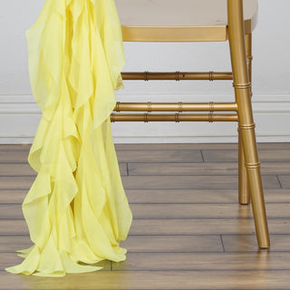 Add a Pop of Yellow to Your Event with Chiffon Hoods and Willow Chair Sashes