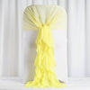 1 Set Yellow Chiffon Hoods With Ruffles Willow Chiffon Chair Sashes
