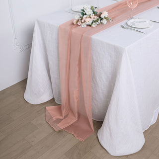 Dusty Rose Chiffon Table Runner for Weddings and More