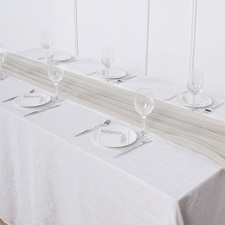 Create a Memorable Event with Our Beige Chiffon Table Runner