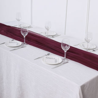 Create a Memorable Event with Burgundy Chiffon Table Runner