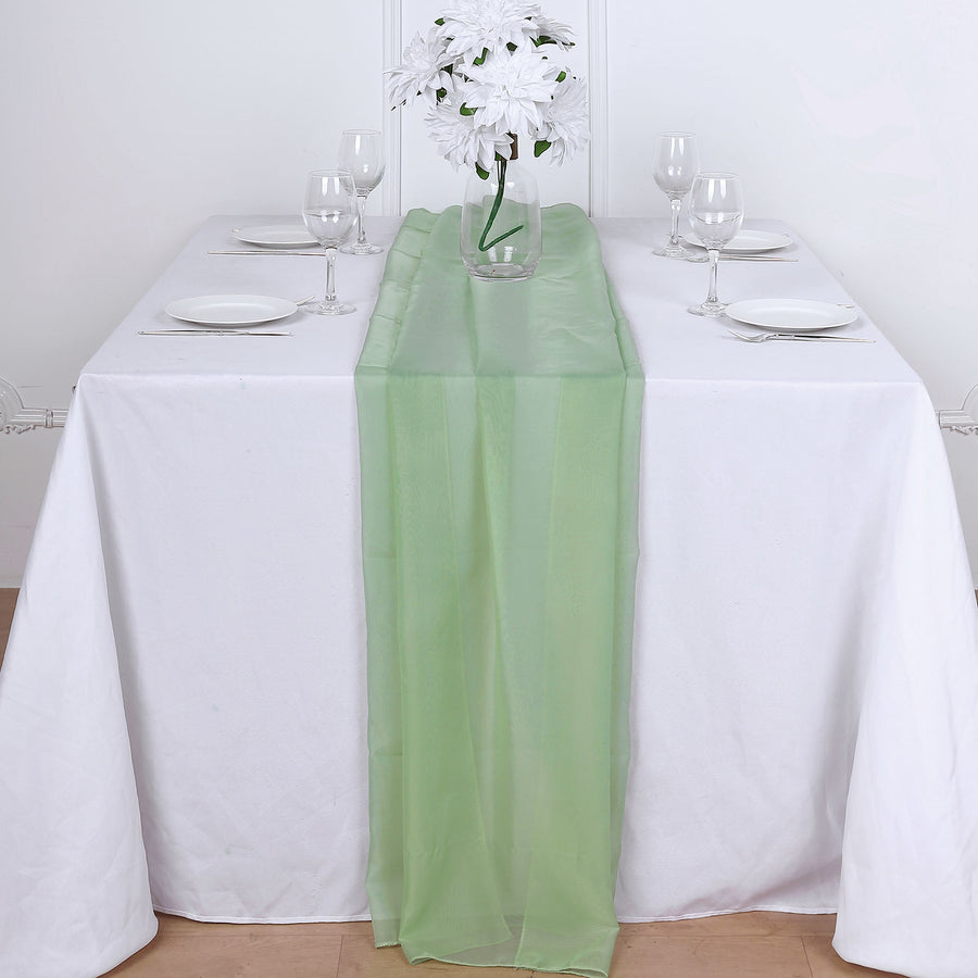 6FT | Green Premium Chiffon Table Runner