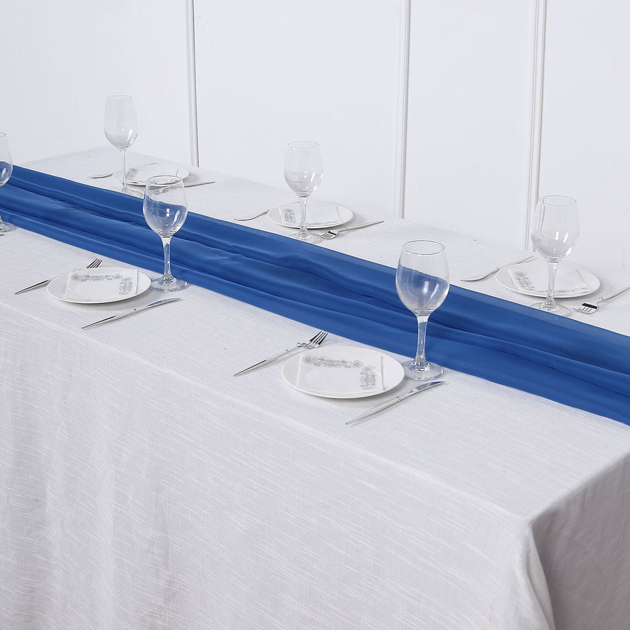 6 FT | Royal Blue Premium Chiffon Table Runner