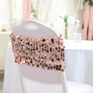 Add a Touch of Glamour with Blush Big Payette Sequin Chair Sash Bands