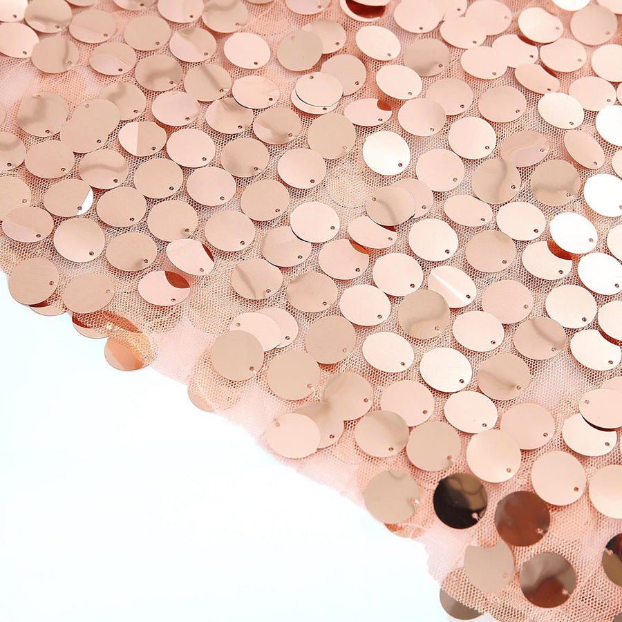 5 Pack | Big Payette Sequin Round Chair Sashes - Blush | Rose Gold