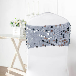 Dusty Blue Sequin Chair Sash Bands