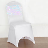 5 Pack - Iridescent Blue Big Payette Sequin Round Chair Sashes