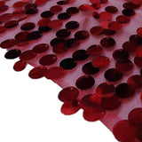 5 Pack | Burgundy Big Payette Sequin Round Chair Sashes