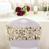 5 pack | Champagne | Big Payette Sequin Round Chair Sashes