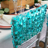 5 Pack | Turquoise Big Payette Sequin Round Chair Sashes