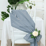 Dusty Blue Accordion Crinkle Taffeta Chair Sashes for All Your Event Needs