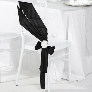 Add Elegance to Your Event with Black Accordion Crinkle Taffeta Chair Sashes