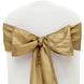 Pack of 5 | Accordion Crinkle Taffeta Chair Sashes - Gold#whtbkgd