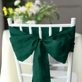 5 Pack | Accordion Crinkle Taffeta Hunter Emerald Green Chair Sashes