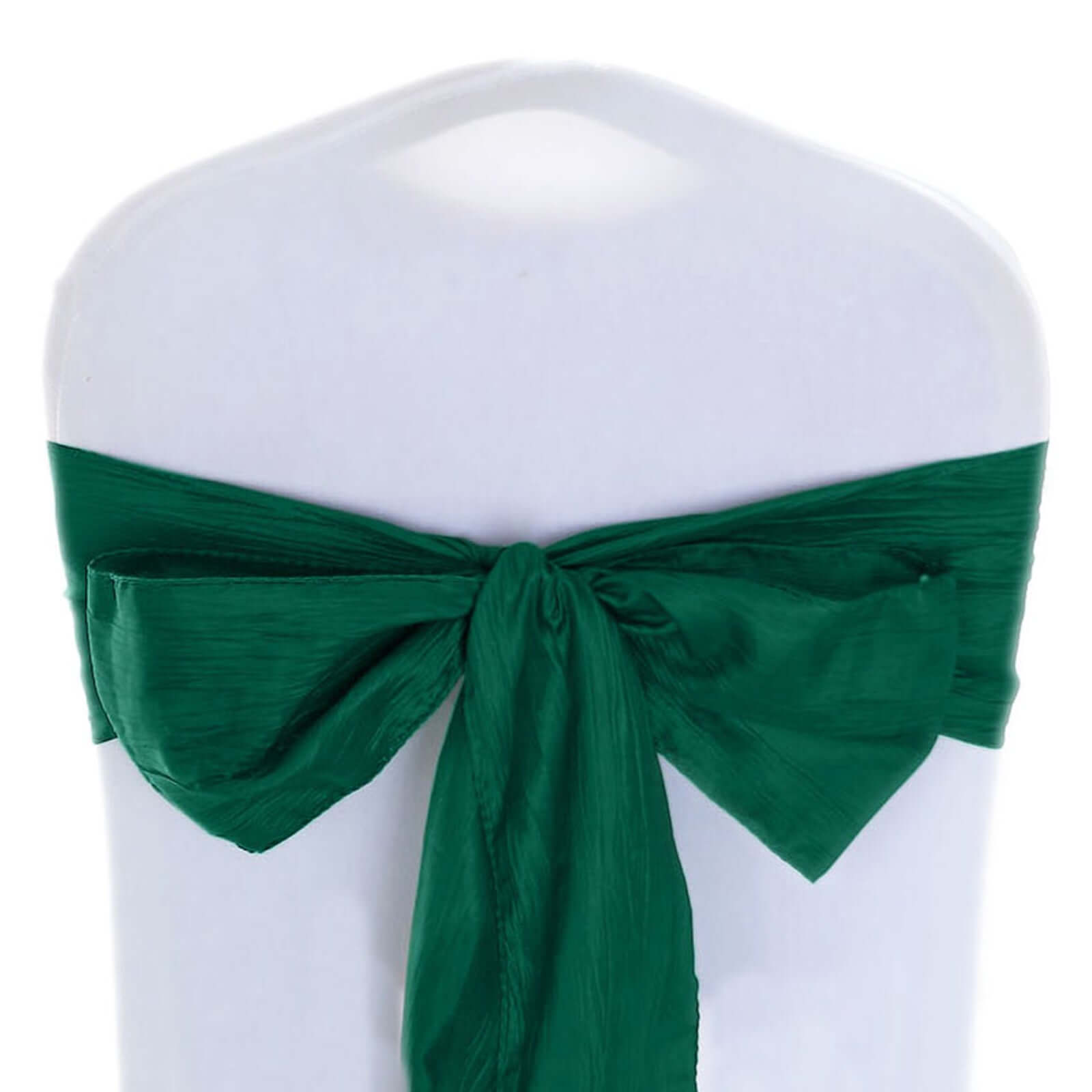 5 Pack Accordion Crinkle Taffeta Hunter Emerald Green Chair Sashes 6x106