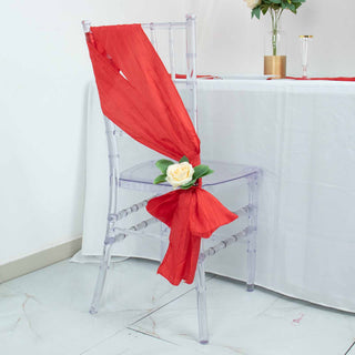 Create a Stunning Ambiance with Red Accordion Crinkle Taffeta Chair Sashes