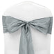 Pack of 5 | Accordion Crinkle Taffeta Chair Sashes - Silver#whtbkgd